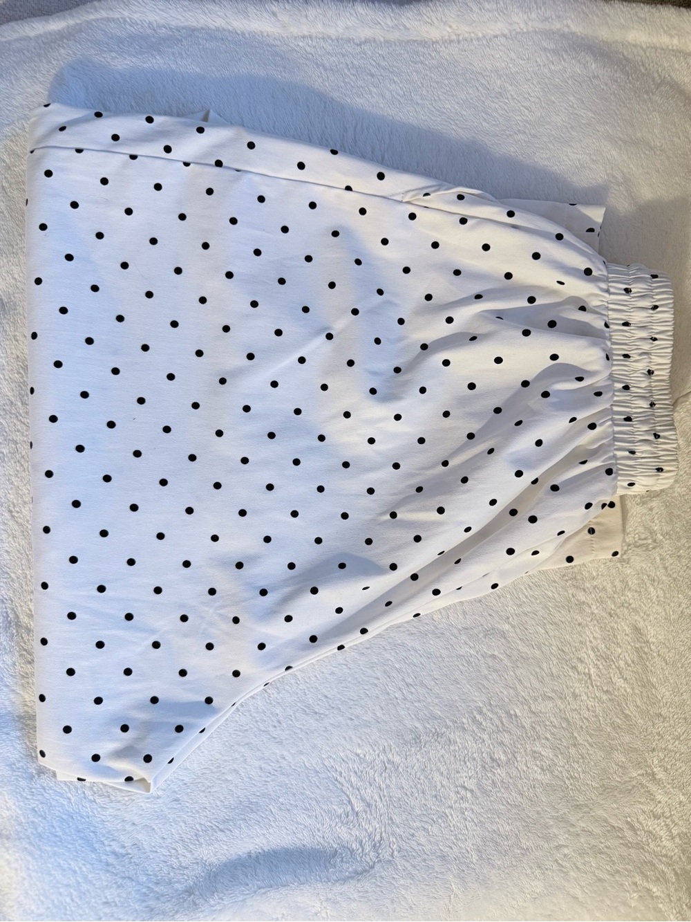 White Polka Dot ballon pants Elastic Waist band